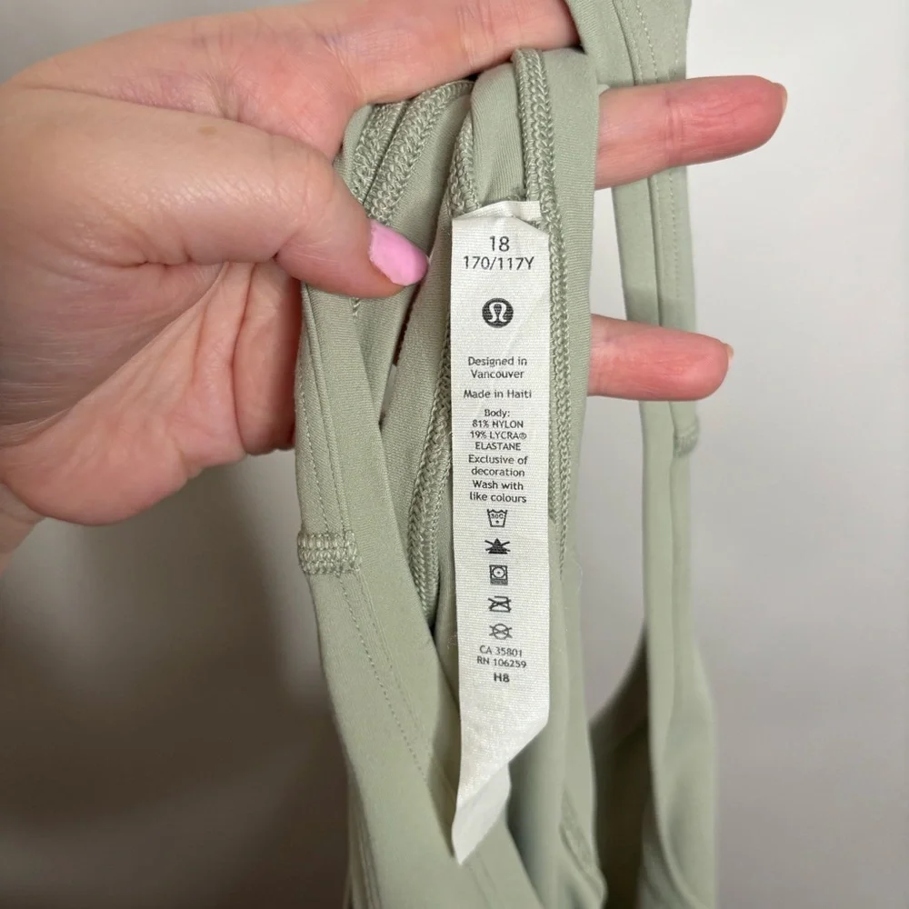 LULULEMON Cool Racerback Tank Top Nulu In Green Fern size 20